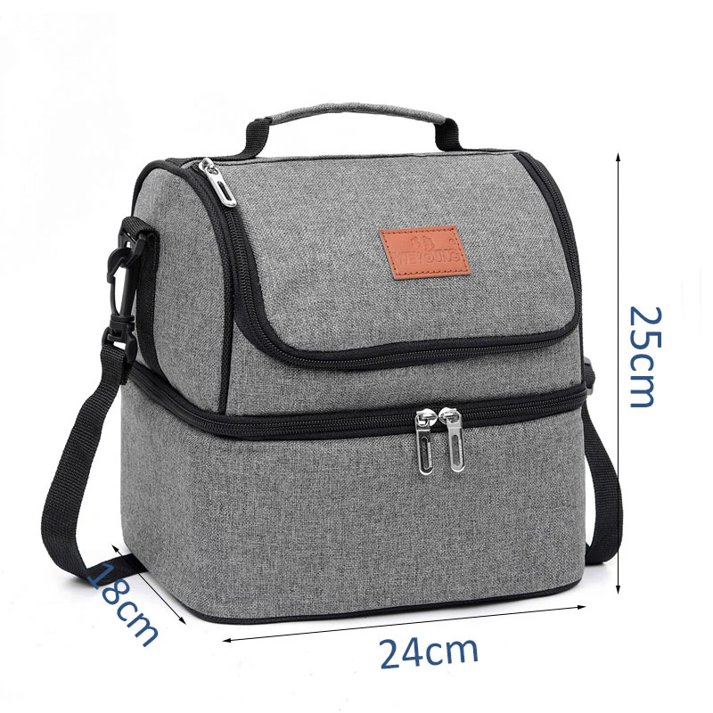 

Portable Lunch Bag Double Aluminum Foil Insulation Pack Fresh-keeping Ice Pack Handbag Single Shoulder Milk Pack Lunch Box Bags