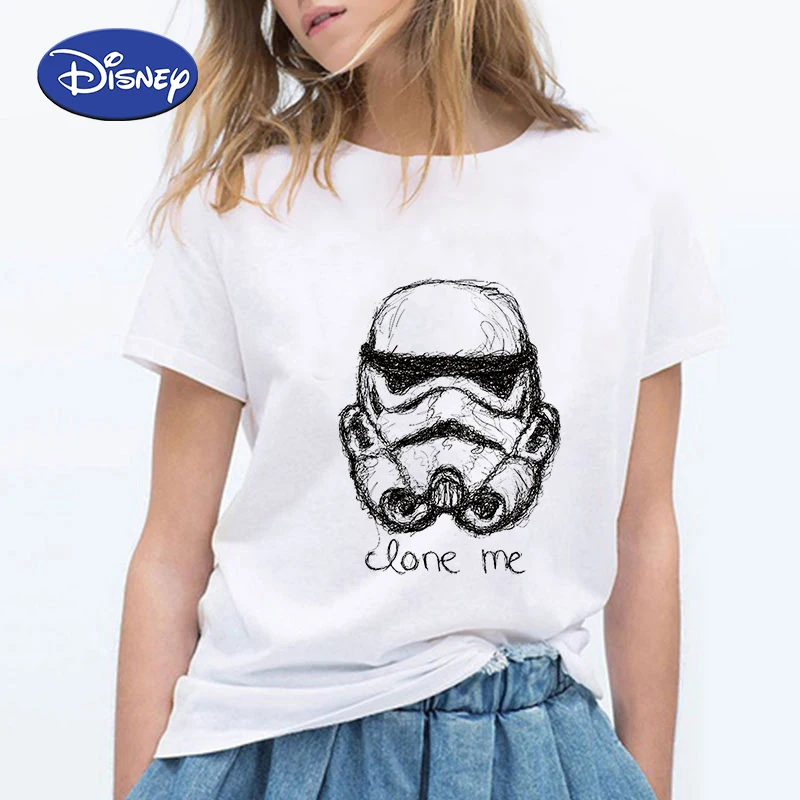 

Женская белая футболка, с принтом, в стиле Харадзюку, футболка Star Wars