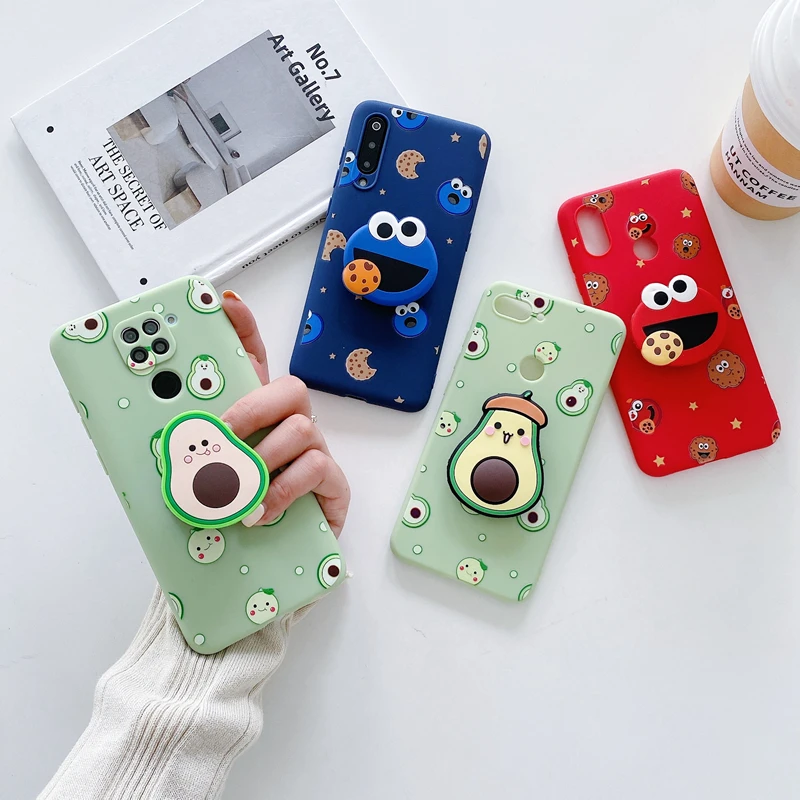 3d cute cartoon phone holder case for xiaomi mi 11 lite mi 10 pro lite 10t note 10 pro a3 a2 mi 8 mi 9 se lite 9t stand cover free global shipping