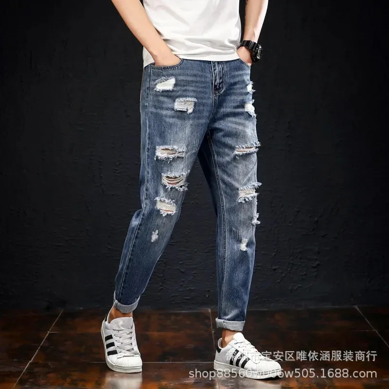 

2021 Spring and Fall Fashion Trend Men's Jeans, Retro Casual Comfortable Stretch Fashion Jeans NZKB25