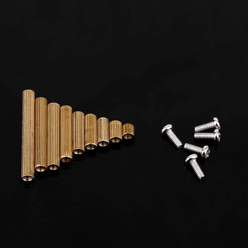 

270 Pcs of M2 Brass Screw M2 Female Socket and M2 Screw Combination Kit PCB Socket Kit with Plastic Box
