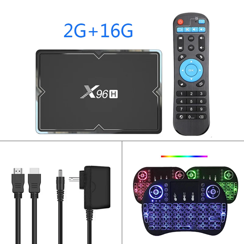 2G16G add I8 keyboad Smart Android tv BOX 6K 4K HD 3D 4G RAM64GB X96H wifi Android 9,0 tv BOX VS X96mini X96max - Цвет: 2G16G add I8 keyboad