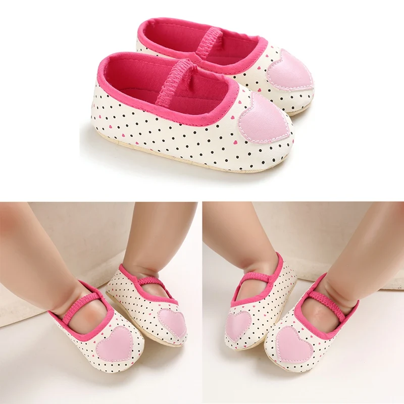 Повседневные Нескользящие кроссовки с принтом сердца для маленьких девочек