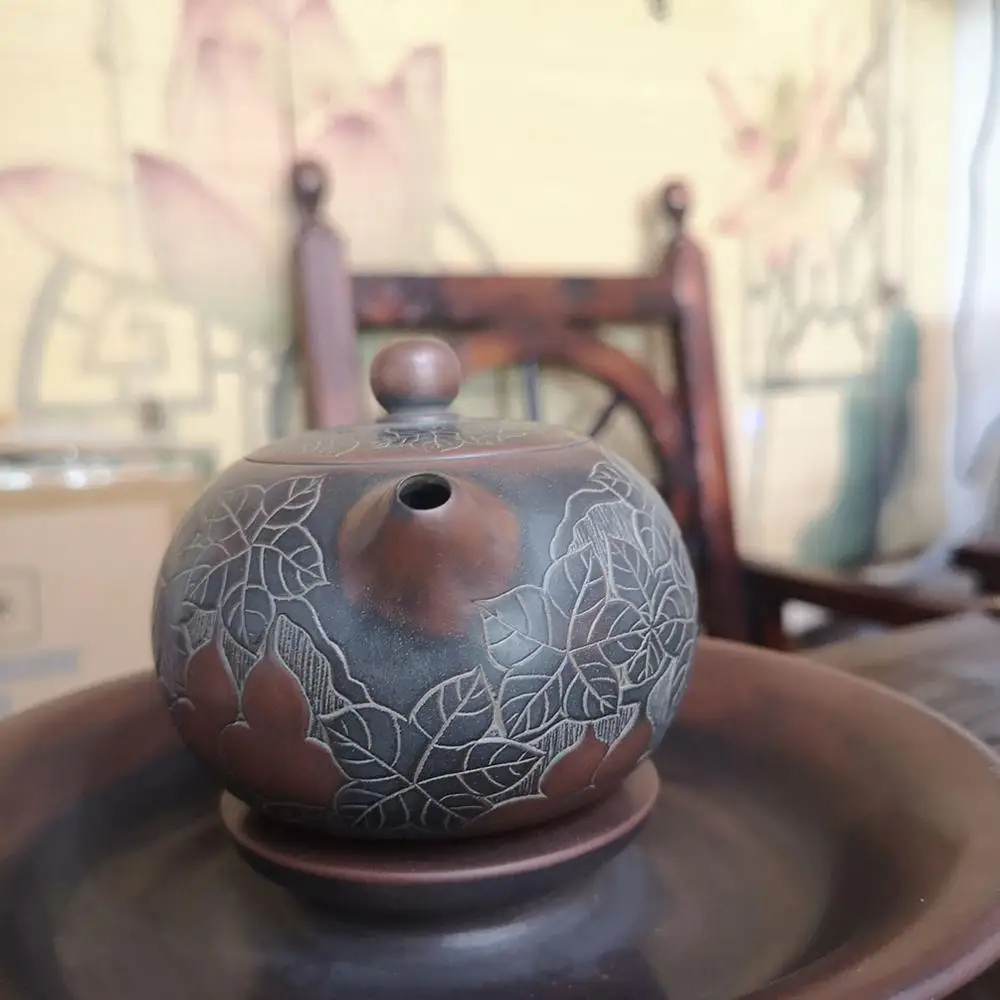 Nixing Clay Teapot filter Xishi Tea Pot Beauties Handmade Carving Gourd Customized Gifts with Natural Healthy Pottery | Дом и сад