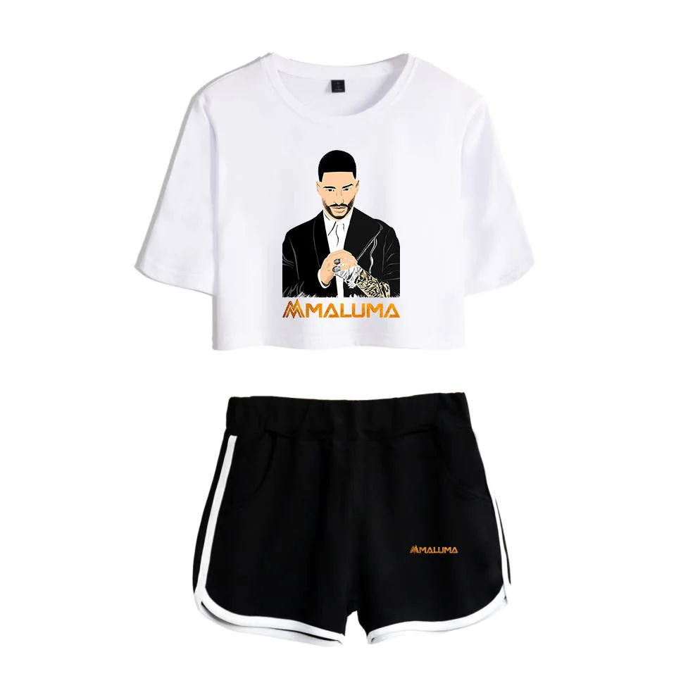 

Summer Track Suit Women 2 Piece Set Singer Maluma Crop Top Shorts Two Piece Outfits Casual Ladies Tracksuit Sportwear Twopiece