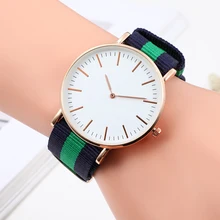 Mode populaire décontracté femmes montre-bracelet de luxe en Nylon bande or argent dames analogique montre à Quartz robe Reloj Mujer horloge horloge dames