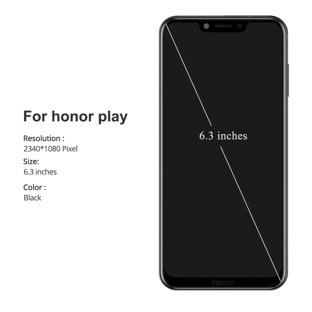 Оригинальный сенсорный ЖК-дисплей 6 3 дюйма для Huawei Honor Play дисплей с рамкой и