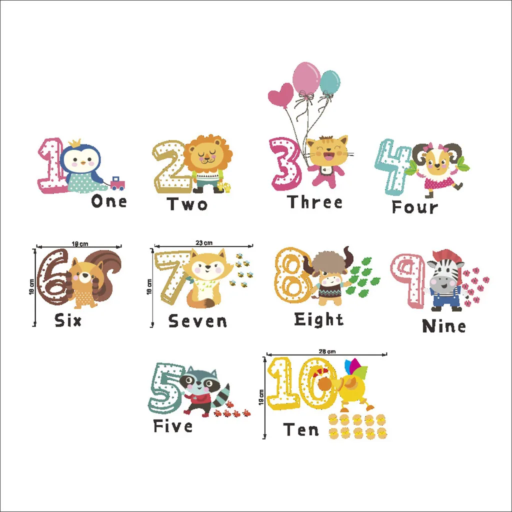 123 животных СЪЕМНЫЙ панда виниловый деколь цветок настенные наклейки детские