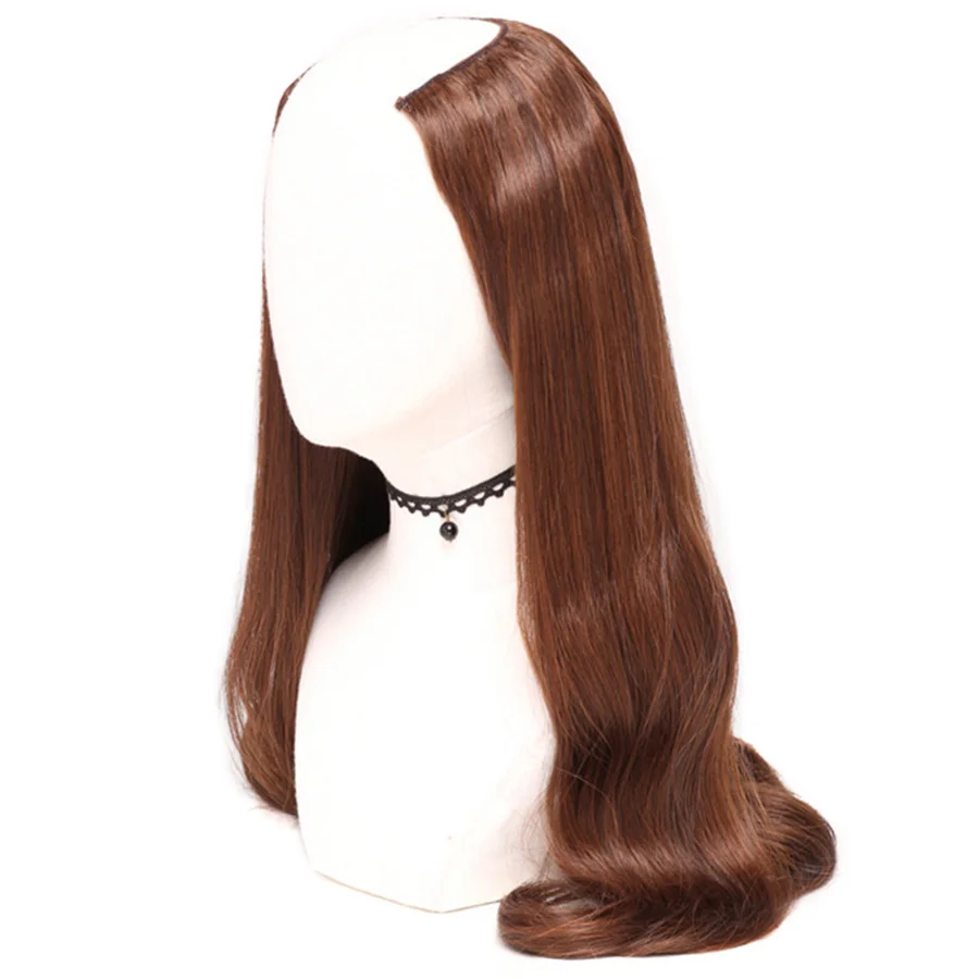 Красивый на линии длинный волнистый светильник коричневого цвета u часть парики