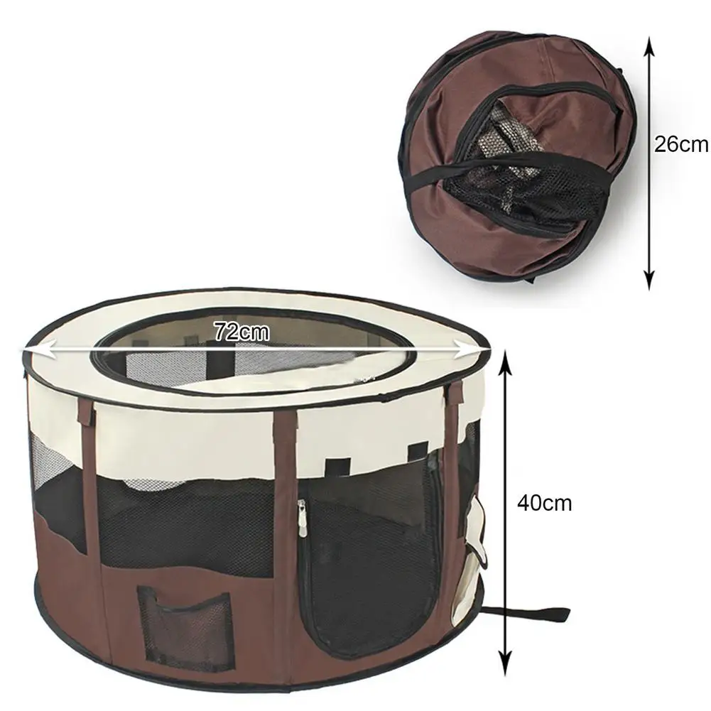 Pet Foldable Playpen Dog Playpens Free Reusable Mat Portable Exercise Kennel Tent For Dogs/Cats With Removable M | Дом и сад