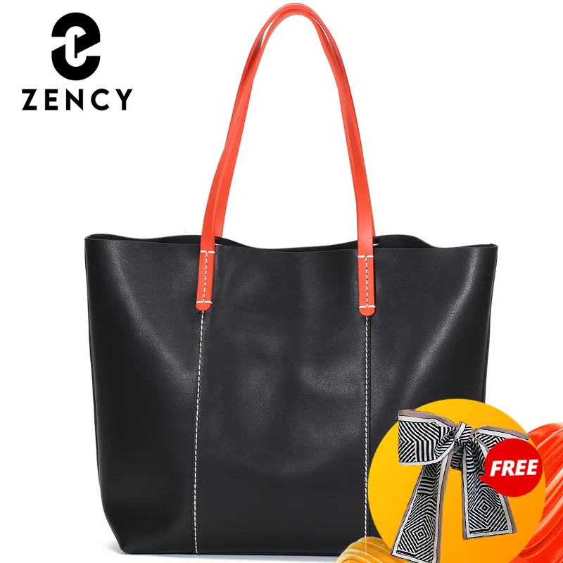 Женская сумка Zency из мягкой натуральной кожи Большая вместительная тоут простая