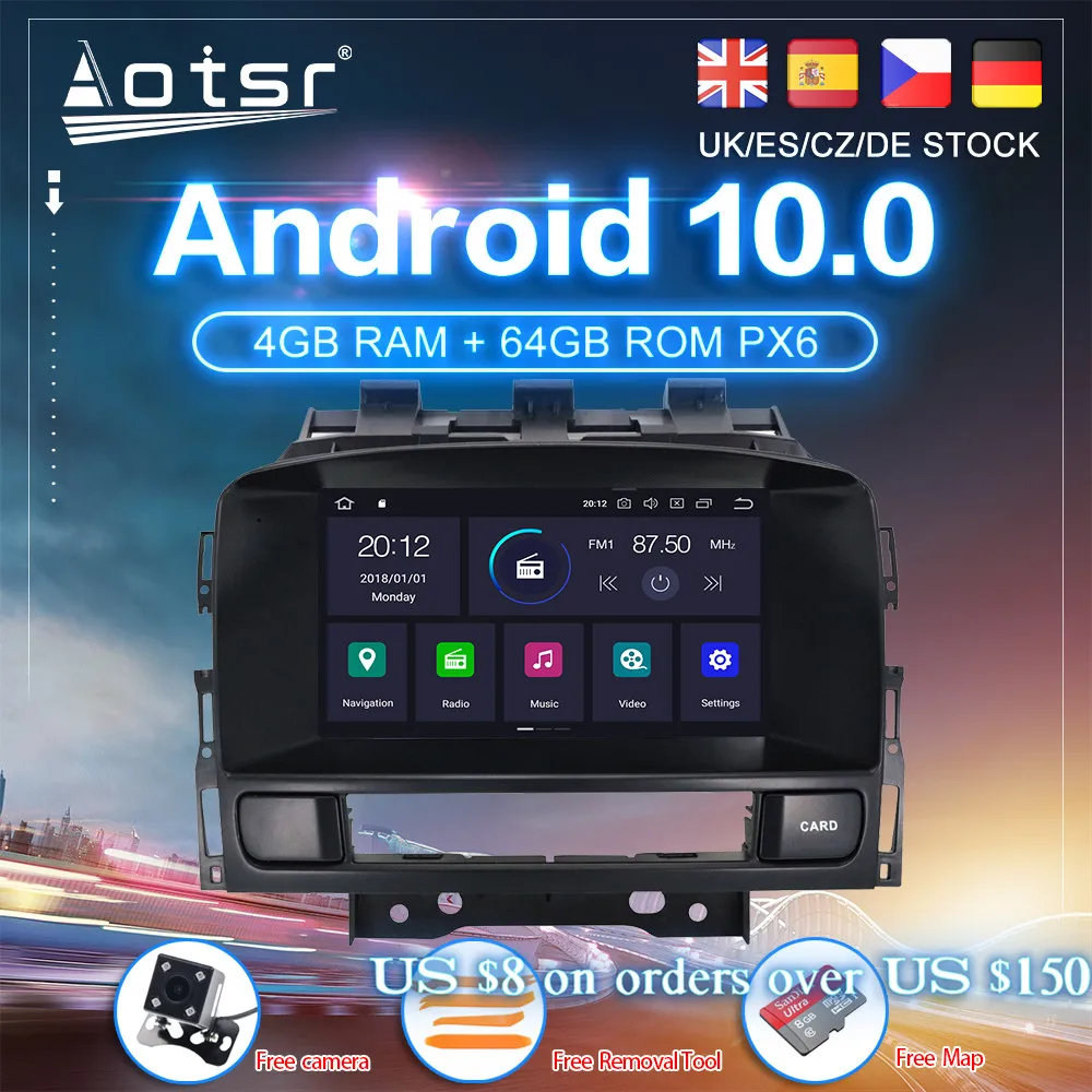 Android 10 For Opel Astra J 2010 2011- 2013 Car DVD PX6 GPS Navigation Carplay Auto Radio Stereo Video Multimedia Player No 2din
