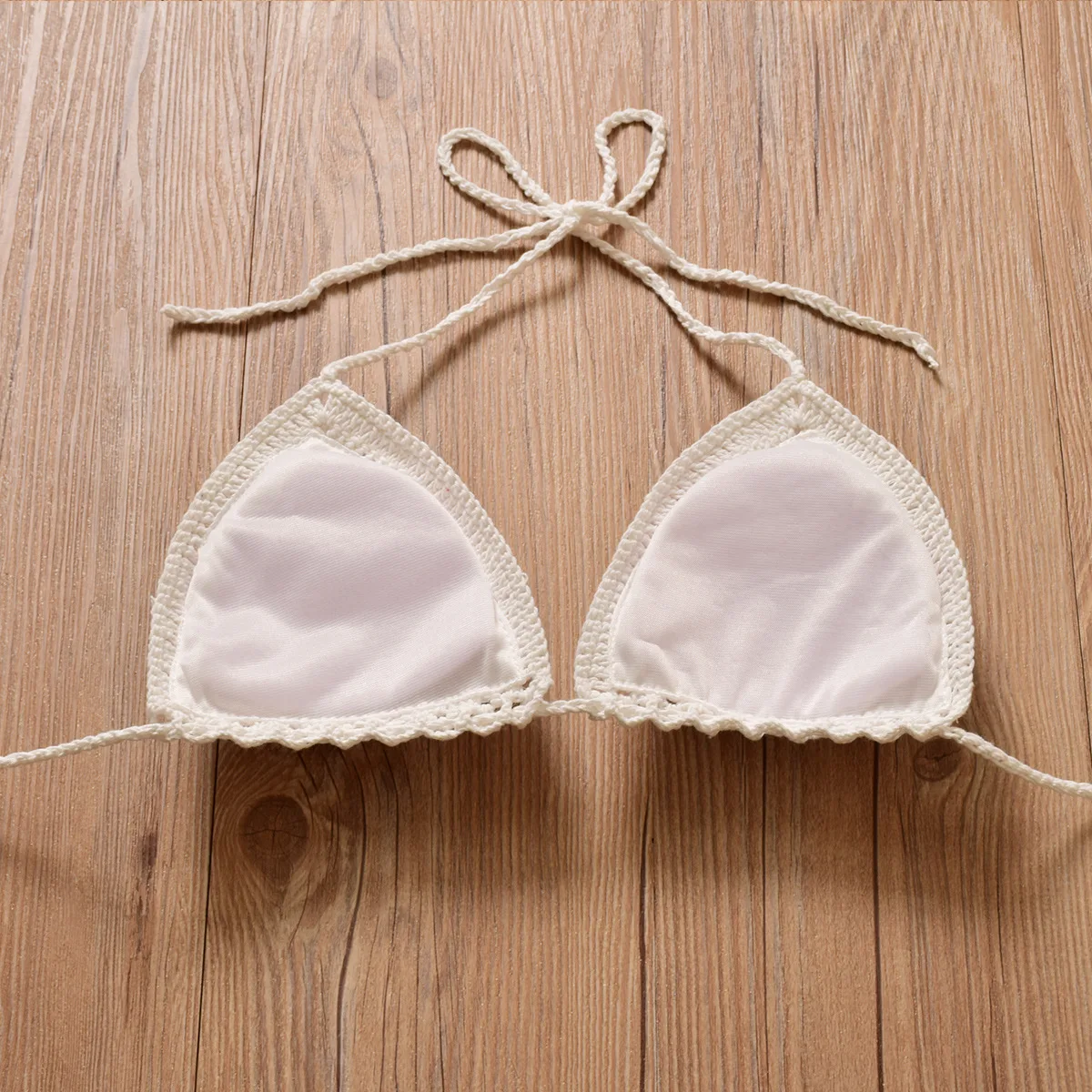 

Hirigin Knitted Sexy Bikini Top Women Swimwear 2020 Bandage Halter Biquini Swimsuit Push Up Padded New Bathing Suit Beachwear