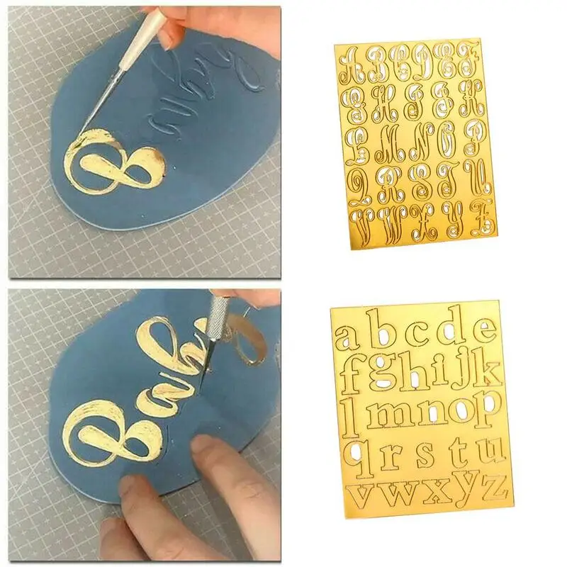 

Acrylic DIY English Alphabet Letter Pattern Decor Stamp Tools For Cake Biscuit Cake Mold Props Mold Decoration Baking Stamp J7X9