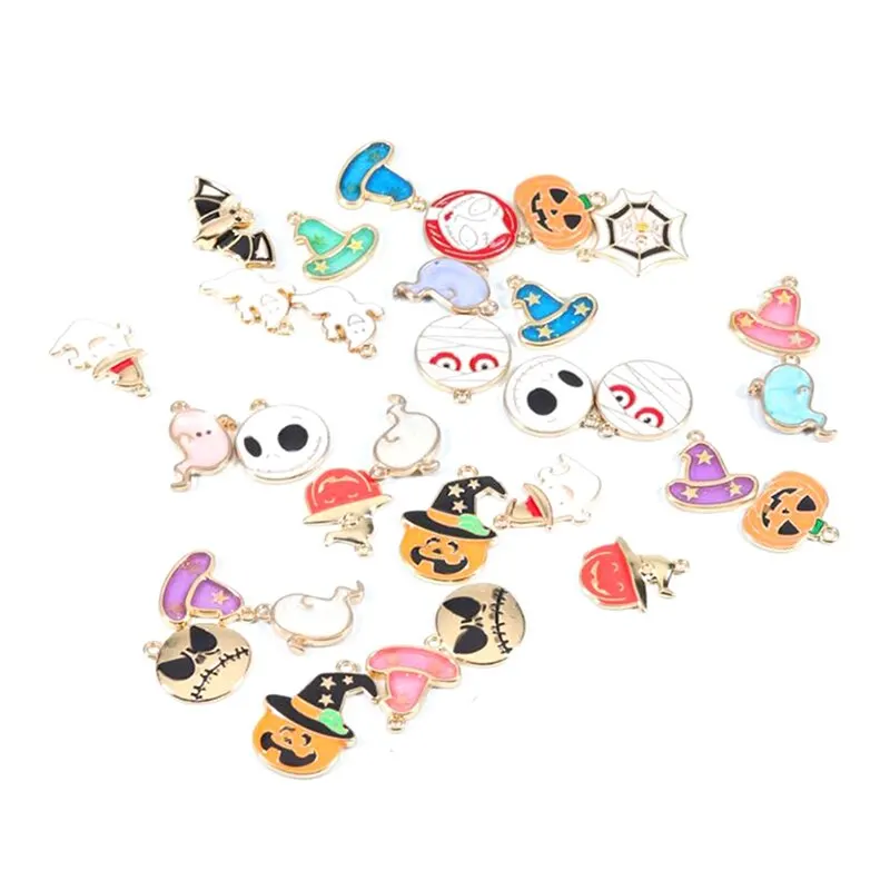 Эмалевые Подвески на Хэллоуин смешанные конфеты призрак тыква летучая мышь паук