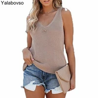 2021 summer street styles solid color fashion suspender vest ice silk knitting women tank tops sex neck cami for lady sleeveless