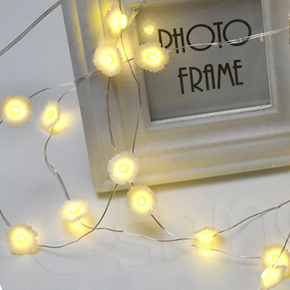 Little Daisy Fairy String Light Battery Powered Garland 2M 20LEDS for Wedding Holiday Indoor Outdoor Decoration | Лампы и освещение
