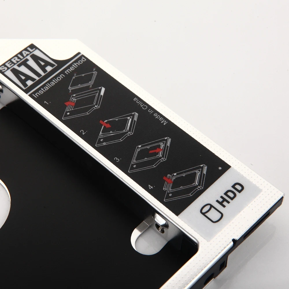 Универсальный алюминиевый 12 7 мм SATA 2-й жесткий диск HDD SSD Optical bay Caddy рамка для Acer Aspire