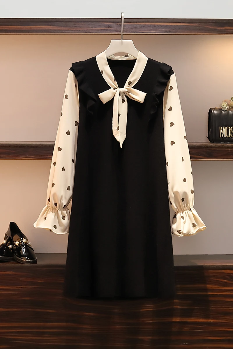 Осеннее платье 2019 года новое большого размера и легкое толстое модное