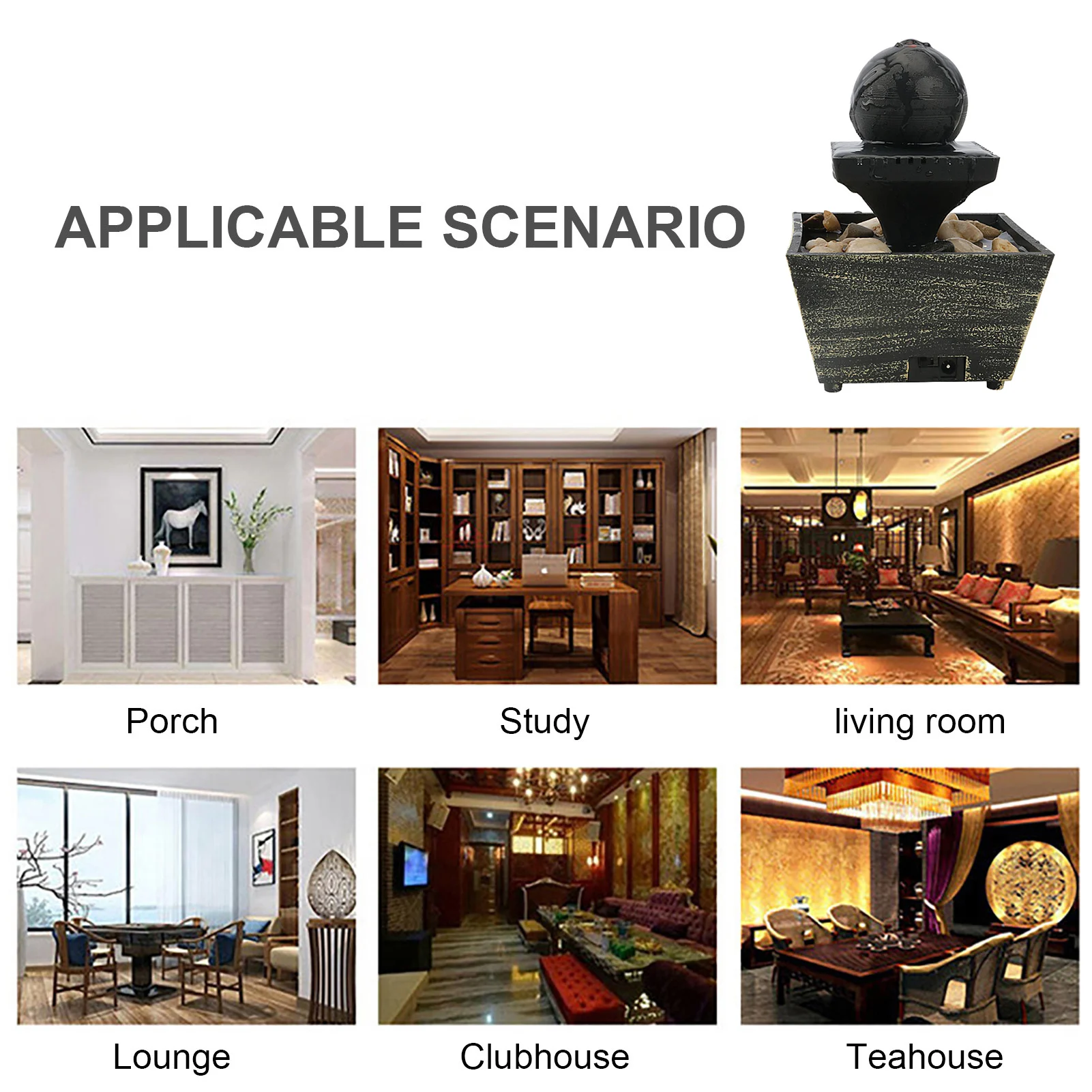 

Tabletop Fountain Office Tiered Water Fountain Indoor Decoration