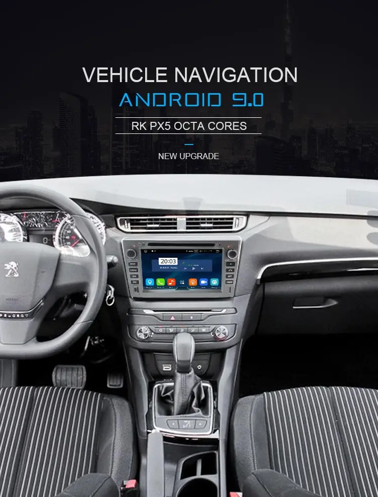 LJDA Android 9,0 автомобильный мультимедийный плеер для PEUGEOT 308 408 308 Вт gps навигация 2 Din автомагнитола 4G+ 64G стерео wifi DVD CD Видео