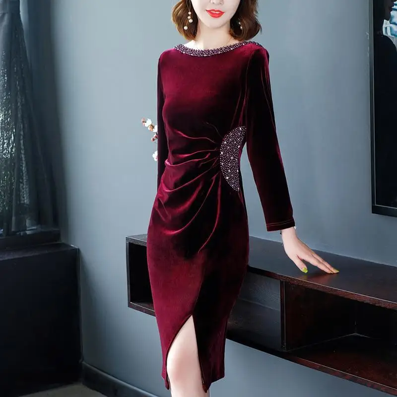 

Женское Фланелевое платье с квадратным вырезом, элегантное однотонное Фланелевое платье с длинными рукавами, весна-осень