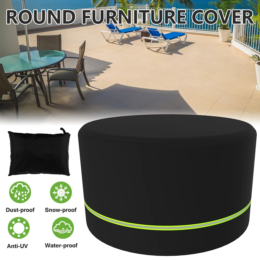 

Outdoor Garden Furniture Cover With Reflective Strip Round Table Chair Waterproof Sofa Dustproof Covers Patio Protection Rain