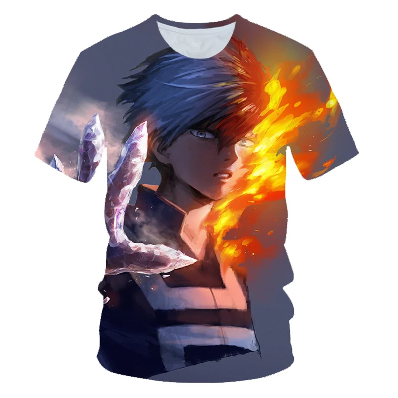 

New My Hero Academia Men's Summer T-shirts Midoriya Izuku 3D Printing School College Style Boku No Hero Academia T Shirt Tops