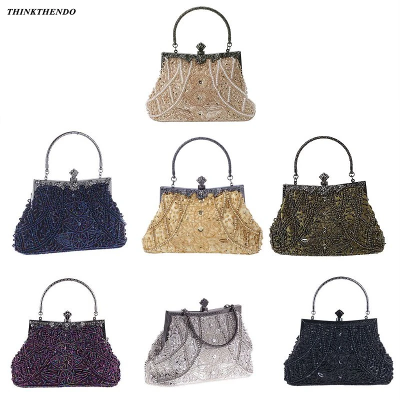 Женская винтажная бусина расшитая блестками вечерняя сумка для свадебной
