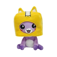 20cm yellow sitting paper box small fox doll detachable paper box people kawaii purple stuffed toy bed decoration holiday gift