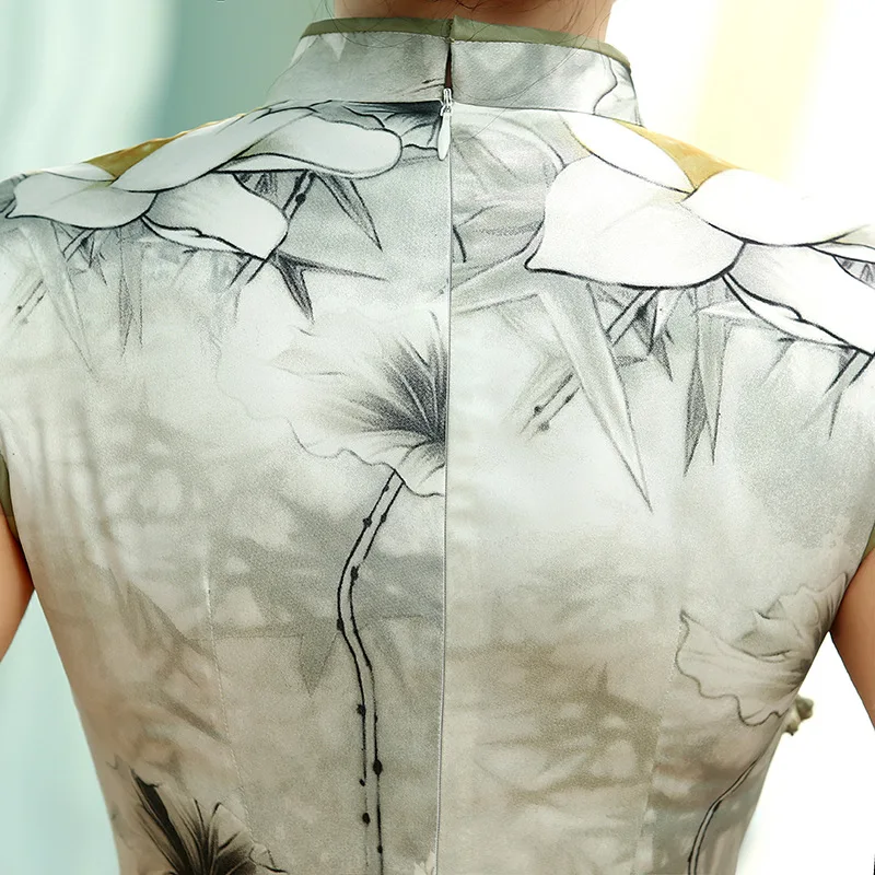 Новинка повседневное шелковая в стиле ретро платье с коротким рукавом и тонким