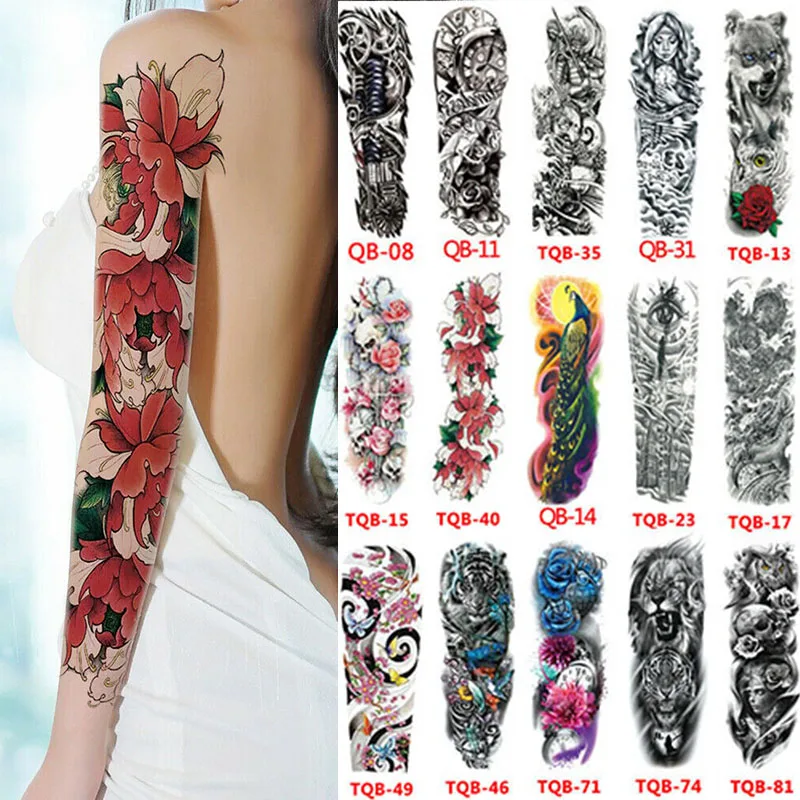 Временные тату-наклейки на всю руку для мужчин женщин невест | Аксессуары одежды