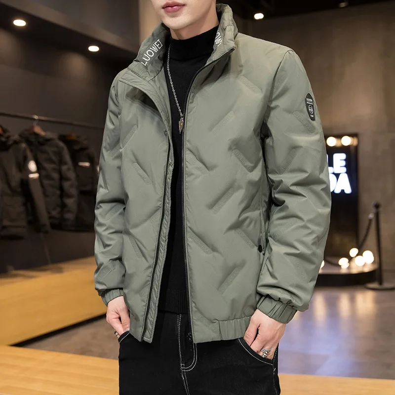 Men's Zipper High Collar Casual Thick Coat Warm Thick Men's Jacket Men's Cotton Padded Jacket Men's Clothing