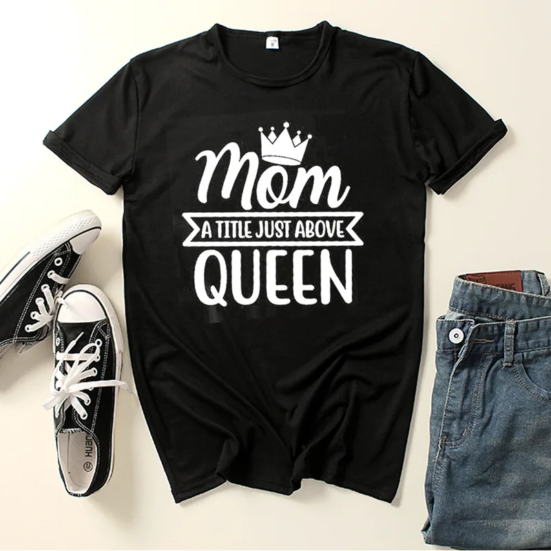 

Mom Queen Crown Letter Print Women T Shirt Short Sleeve O Neck Loose Women Tshirt Ladies Tee Shirt Tops Clothes Camisetas Mujer