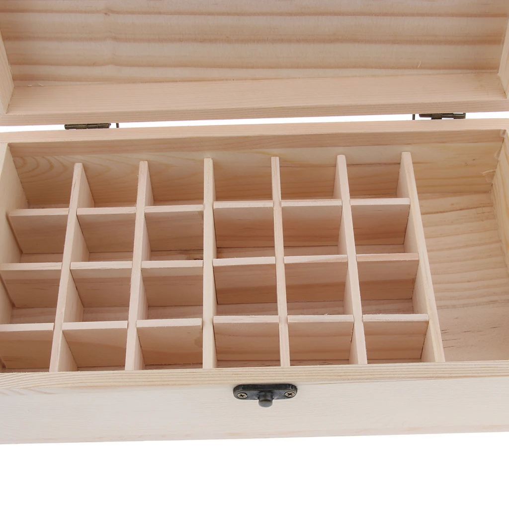 

25Slot EssentialOil Storage Box Wooden Case Container Aromatherapy Organizer