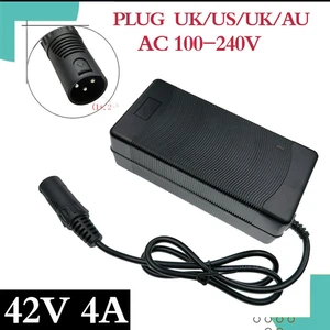 36v charger 42v 4a electric bike lithium battery charger for 36v lithium battery pack with 3 pin xlr socketconnector free global shipping