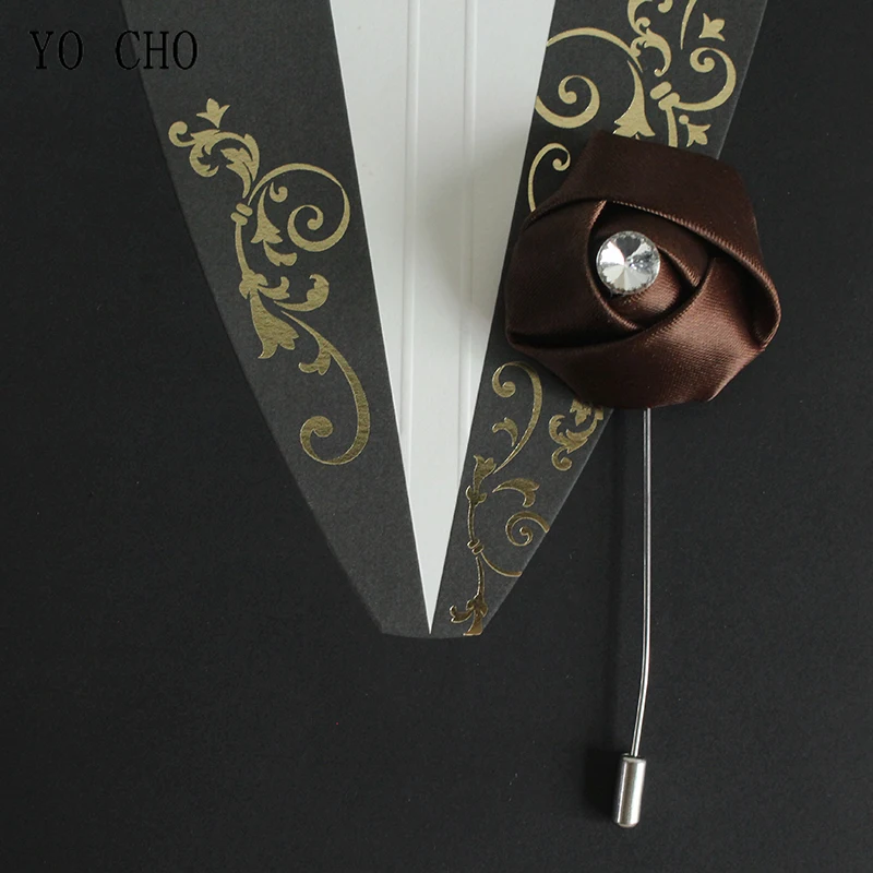 Бутоньерка YO CHO белая розовая Корсажная бутоньерка свадебная шелковые цветы для