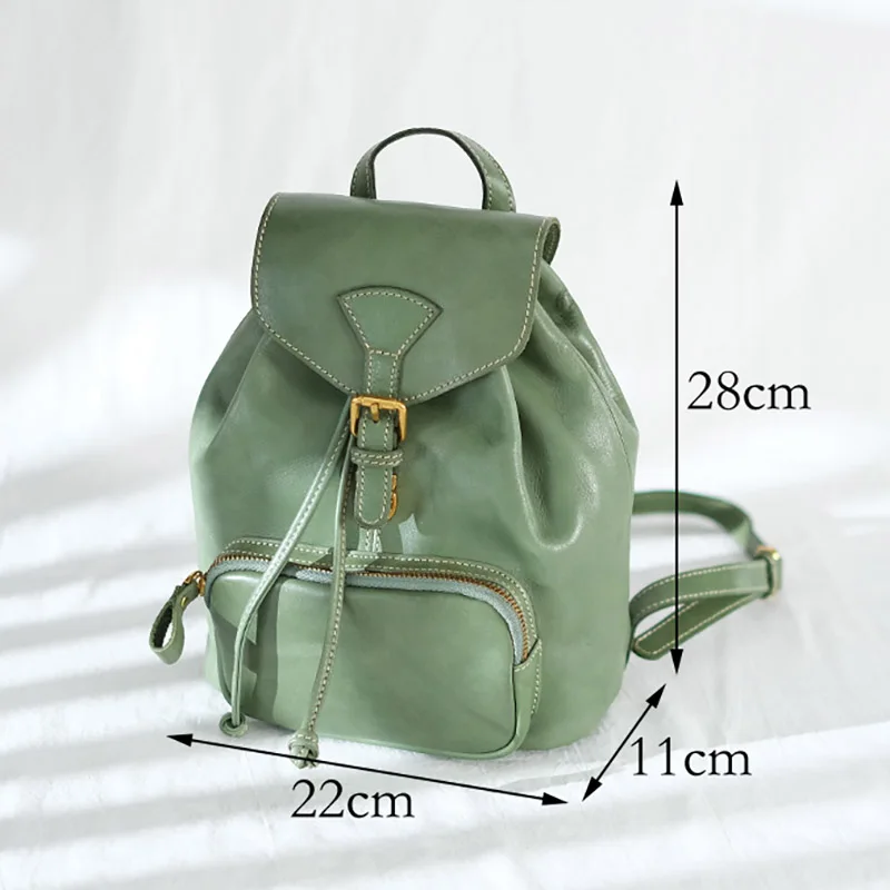 

AETOO Retro large-capacity leather backpack, women's trendy fashion soft leather backpack
