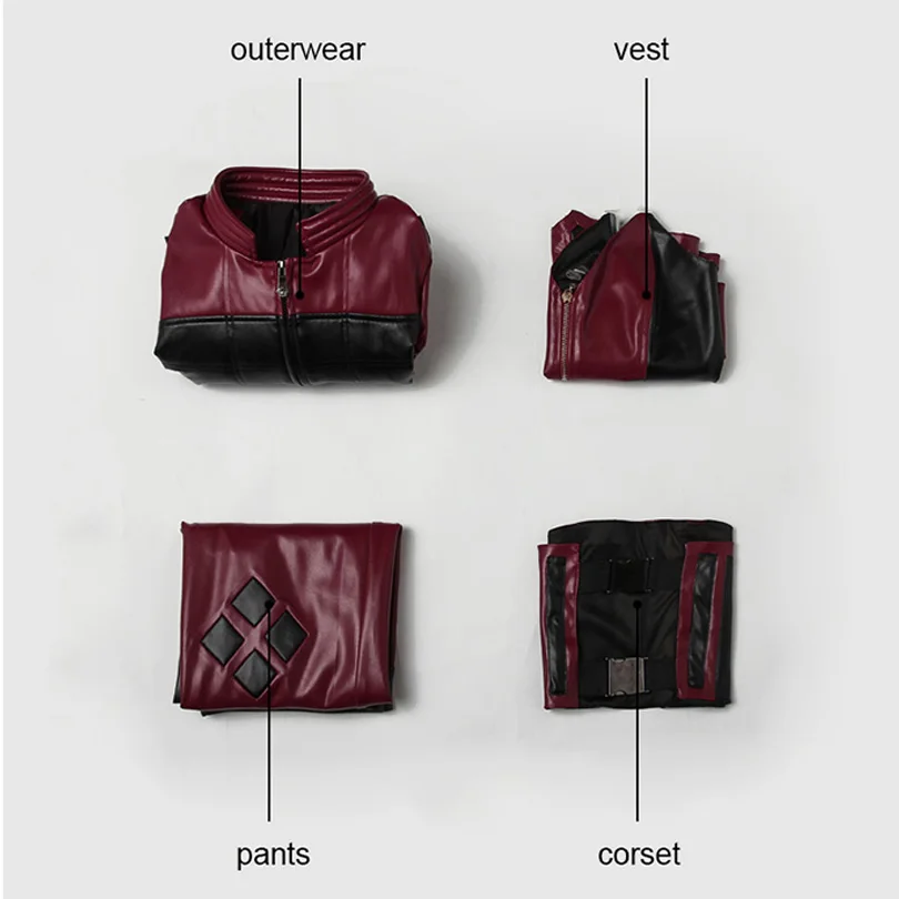 barato Adulto Feminino Jogo De Halloween Injustiça 2 Quinzel Cosplay Joker Traje Da Menina Festa Adereços Completos Terno Com Botas