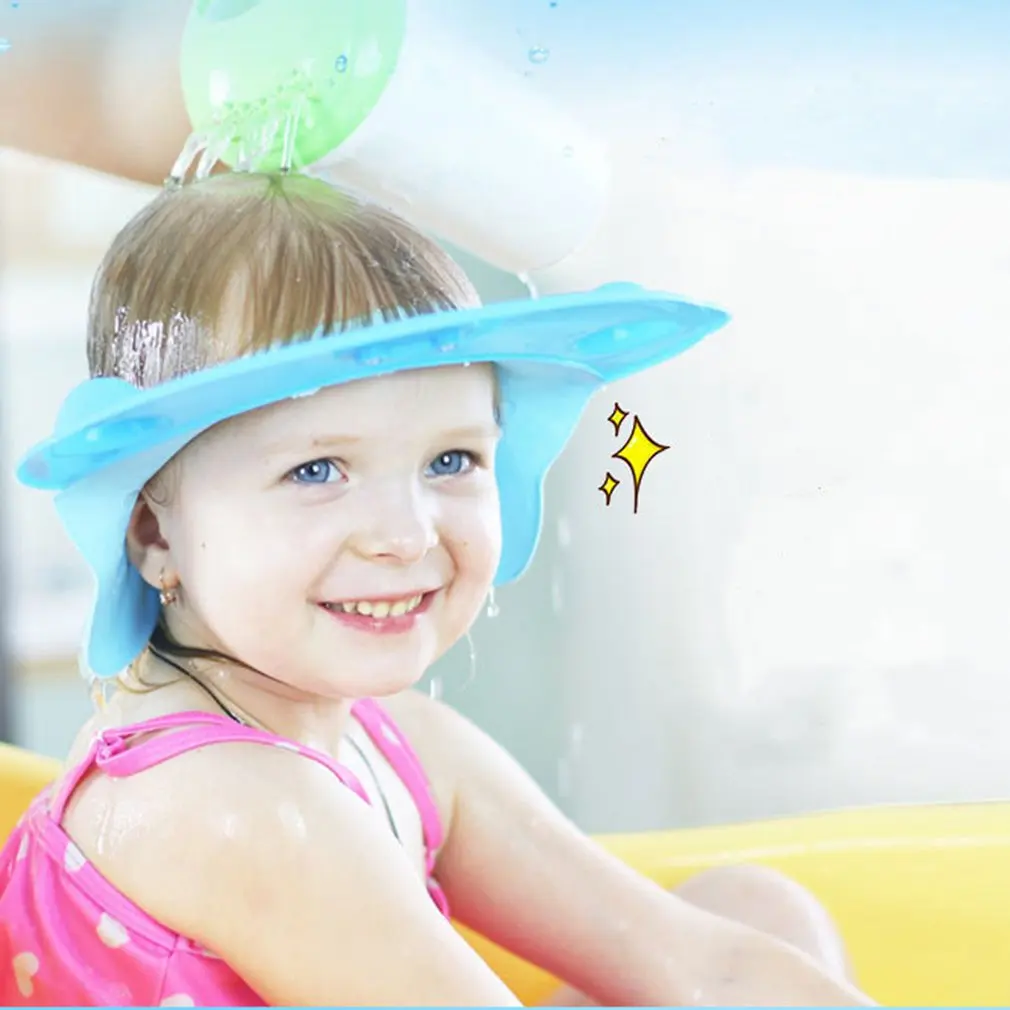 

Baby Shampoo Cap Wash Hair Kids Bath Visor Hats Adjustable Shield Waterproof Ear Protection Eye Children Hats Infant