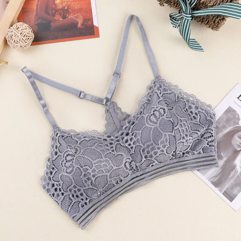 Женский топ бюстгальтер нижнее белье сексуальный кружевной пуш ап регулируемый