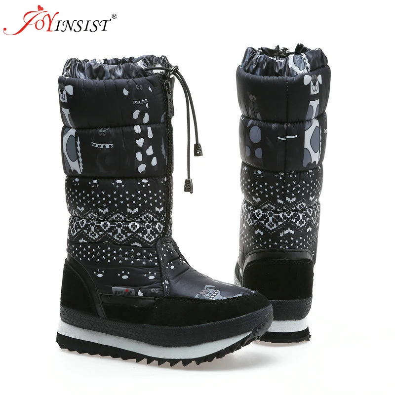 Warm Cotton Boots Flat Bottom Wool New European and American Snowflake High Boots Thickened Super Soft Snow Boots Female