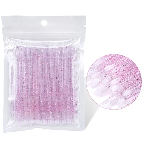 50 PC Crystal Micro Brush Dissosuble Removing Lash Odstraňování výtěžkových hůlek Applicator Makeup Tools pro prodlužovací nástroje řas