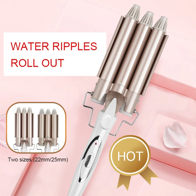 

Hair Styling Curler Three Stick Water Corrugated Egg Roll Irons Big Volume Perm Volume Aluminum Alloy Clip Wave Hair Curler Tool