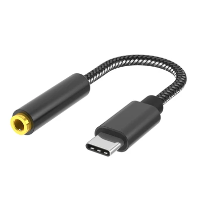 BLACK Аудио кабель типа C USB C AUX адаптер с интеллектуальным IC, внешний 384 кГц ЦАП равен звуковой карте для ваших телефонов - Цвет: BLACK