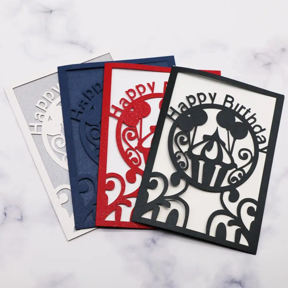 

40pcs/lot Chinese Red Birthday Party Invitations Card Laser Cut Birthday Cards Sweet Birthday Party Decorations