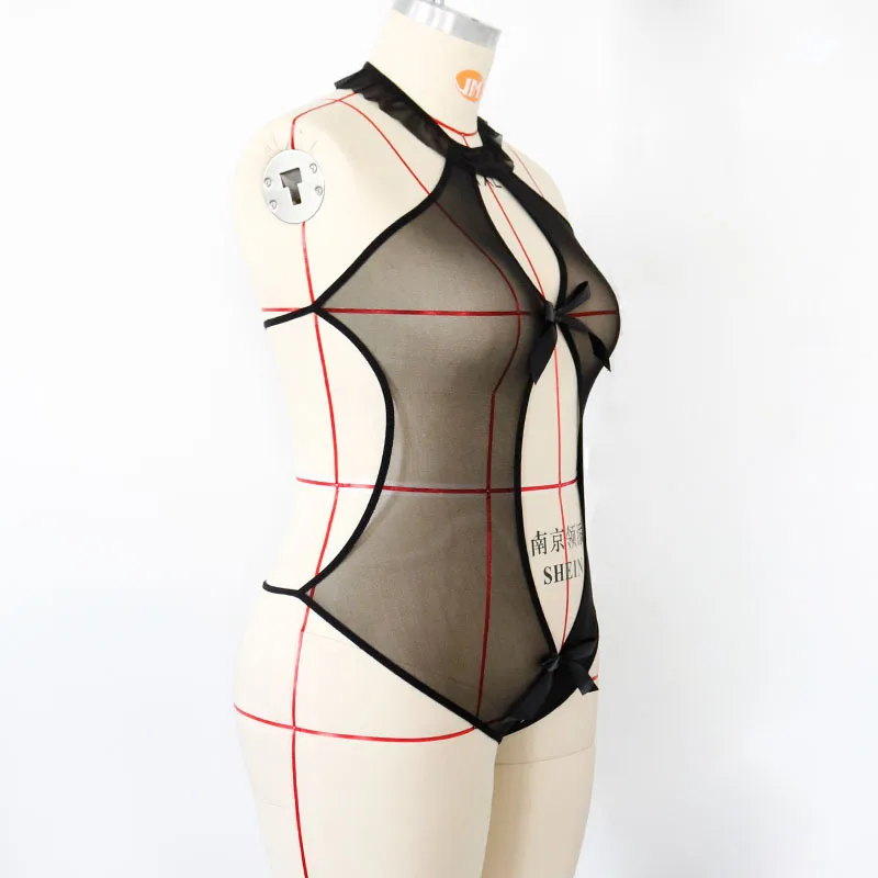 Черное Сетчатое нижнее белье боди костюмы 2020 летние сексуальные стринги с