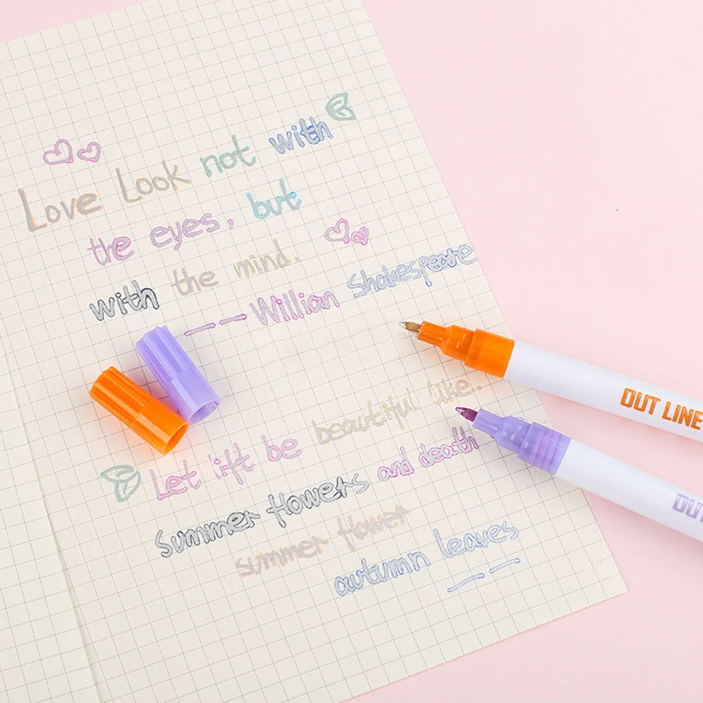 8 шт. флуоресцентные двусторонние маркеры для рисования VDX99|Маркеры| |