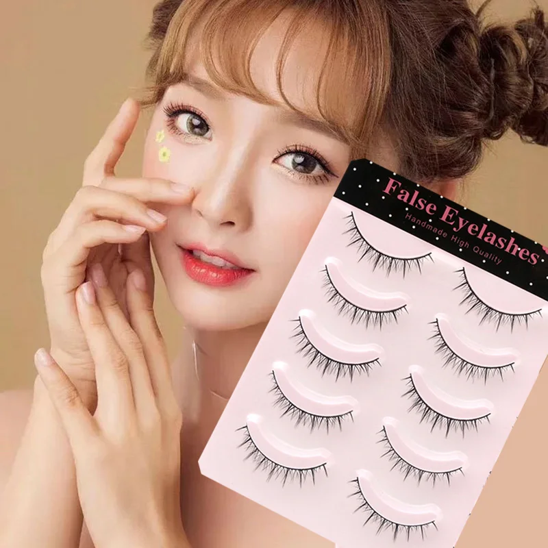 

5 Pairs/Box Natural Japanese Serious Makeup False Eyelashes Long Thick Eye Lash Extension Imitation Mink False Eyelashes