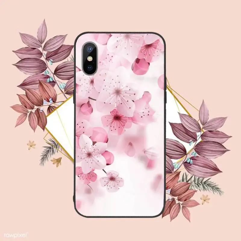 

Flower Rose Peony Phone Case Tempered glass For iphone 6 6S 7 8 plus X XS XR 11 12 mini PRO MAX